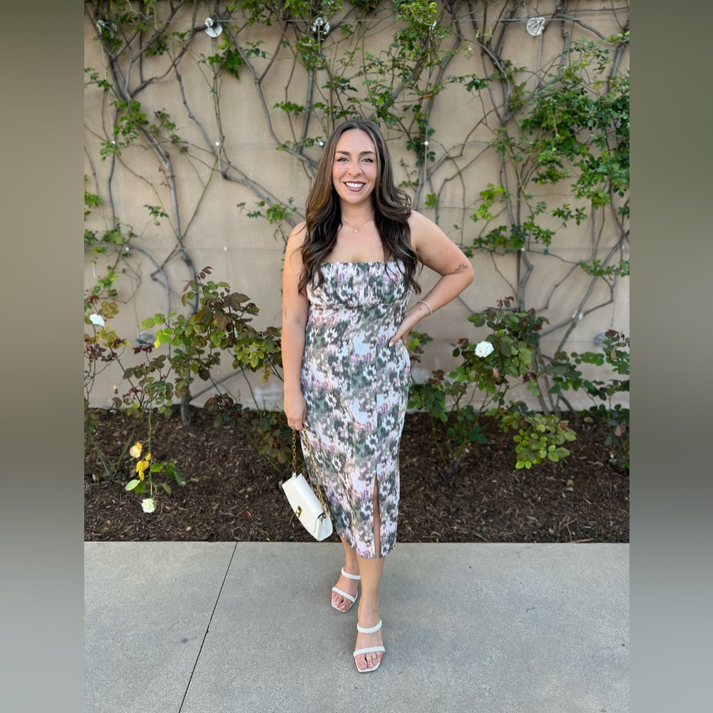 Floral Print Midi Dress for wedding or event